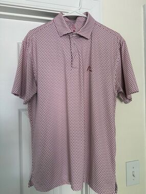 Men's Rhoback University of Alabama Polo Shirt - Red “A” Print